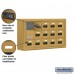 Salsbury Cell Phone Storage Locker - with Front Access Panel - 3 Door High Unit (5 Inch Deep Compartments) - 15 A Doors (14 usable) - Gold - Surface Mounted - Resettable Combination Locks
